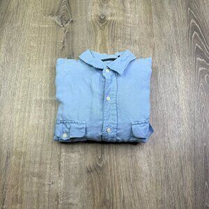 Polo Ralph Lauren Mens Light Blue Flap Pocket Button Up Collared Shirt Size XL